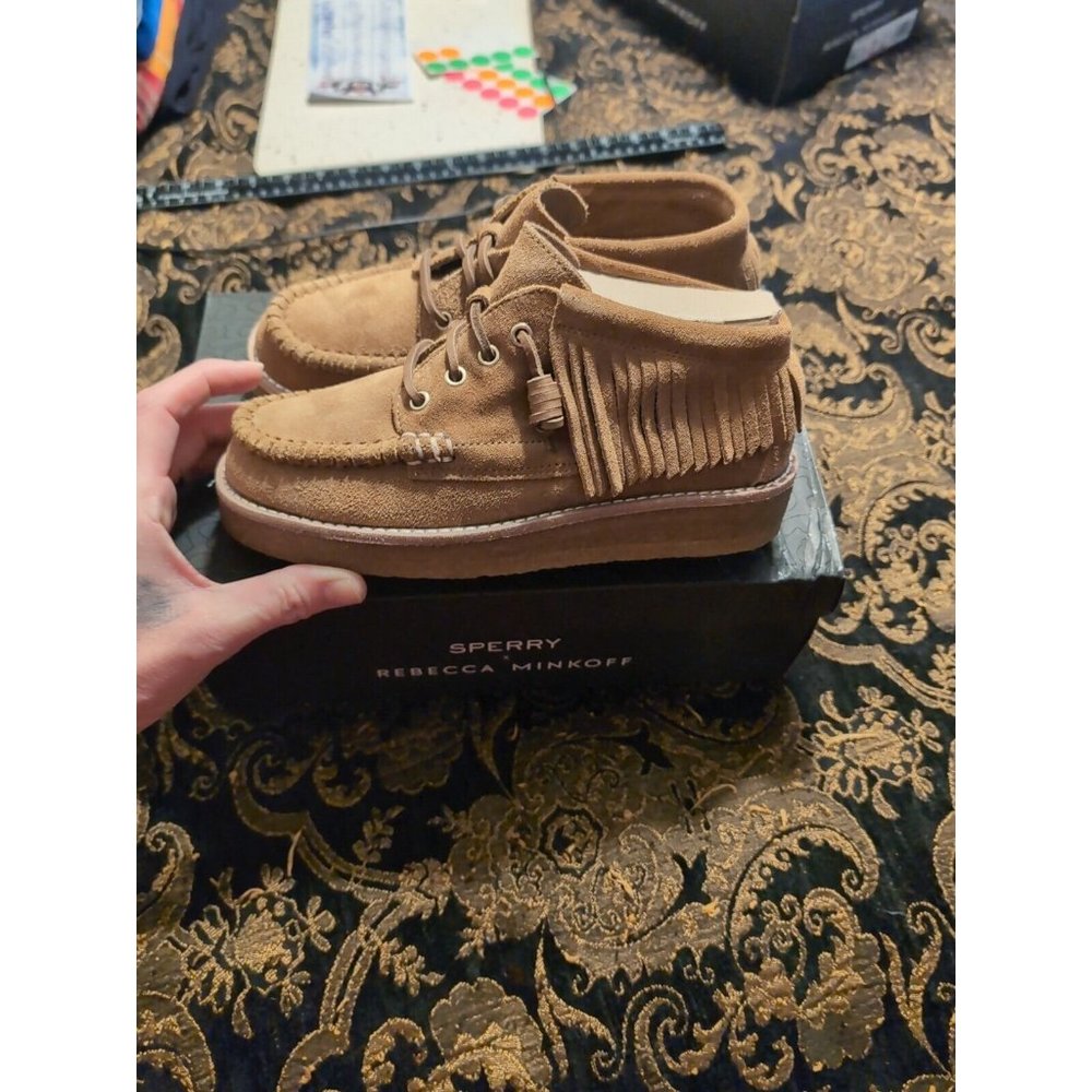 SPERRY x REBECCA MINKOFF Women's Fringe Suede Chukka Boot Size 5.5 - Picture 1 of 8